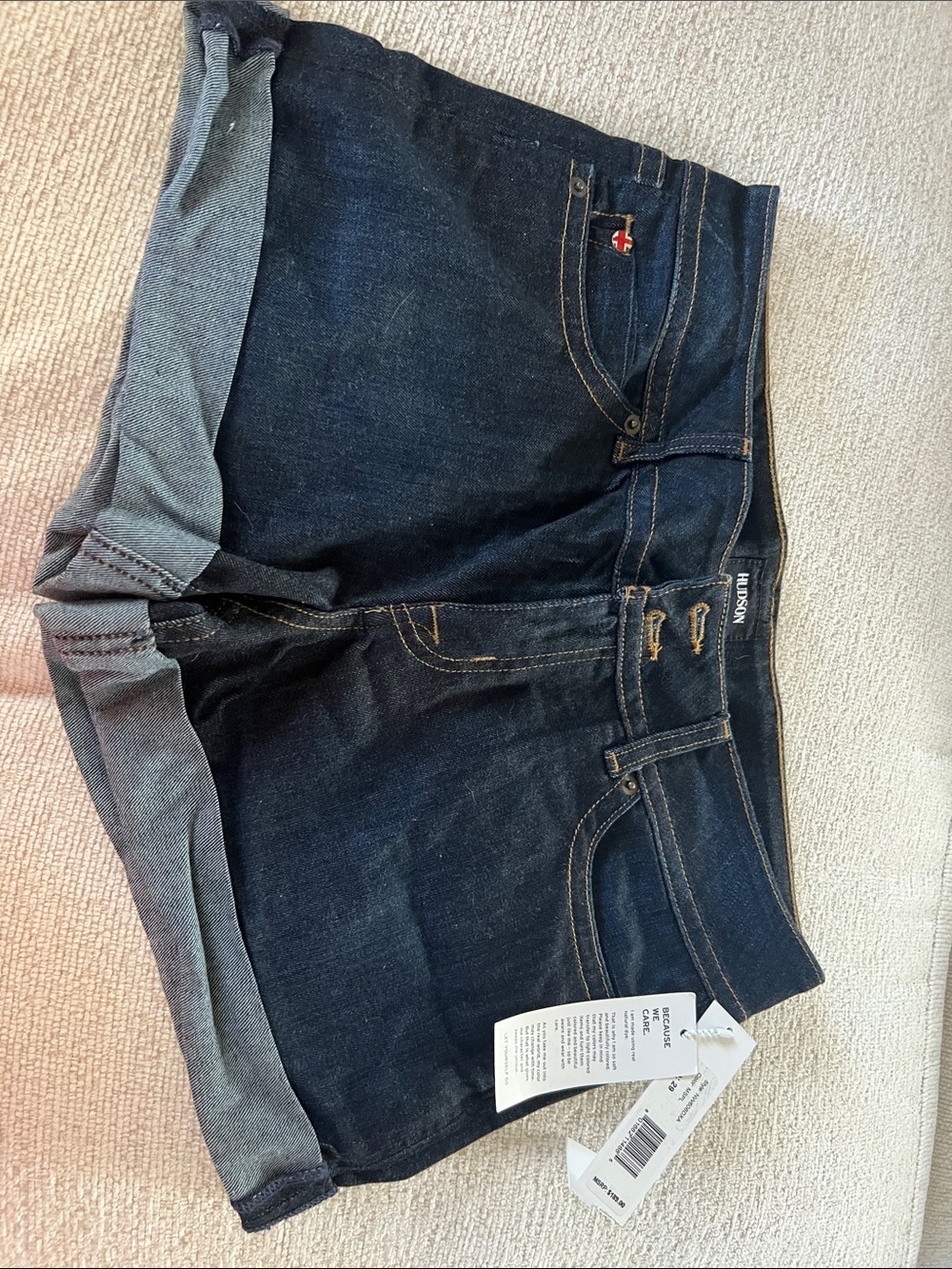 Hudson Jeans Indigo Roll-Cuff Denim Shorts